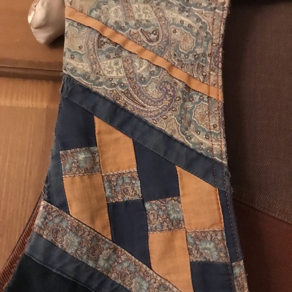 Vintage Quilted Denim Hippie Boho Paisley Vest - Picture 4 of 8